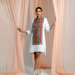 Short Kurta with Khadi and Lace Applique-White