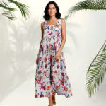 Autumn A line Gathered Midi Dress