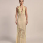 CAPRI YELLOW-IRIS BACKLESS DRESS