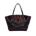 Leather Abstract Applique Large Tote