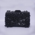Leather Floral Box Clutch