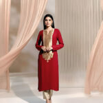 Long Kurta with Gold Brocade Applique