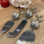 Silver Brass Cheese Knife with Designer Handle