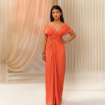 Peach Twist Front Dress