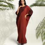 Block Printed Kaftan-Rust