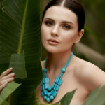 Blue Bead & Block Necklace