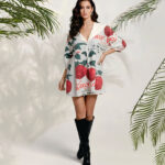 Cherry Printed Mini Shirt Dress