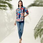 Face Print Floral Shirt