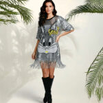 Fringe Sequin Embroidered Mini Dress