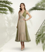 Hand Embroidered Georgette Flared Maxi Dress