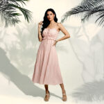 Pink Tiered Midi Dress