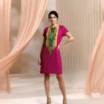 Short Kurta with Gold and Green Brocade Applique